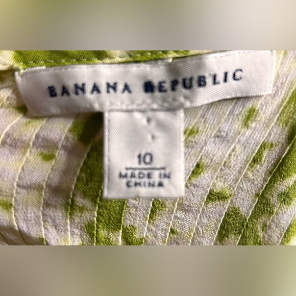 COPY - BANANA REPUBLIC SZ. 10 GREEN STRIPED PRINT TANK DRESS - Picture 4 of 4